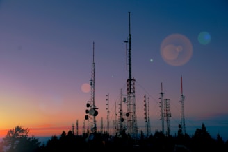 silhouette of tower during sunset