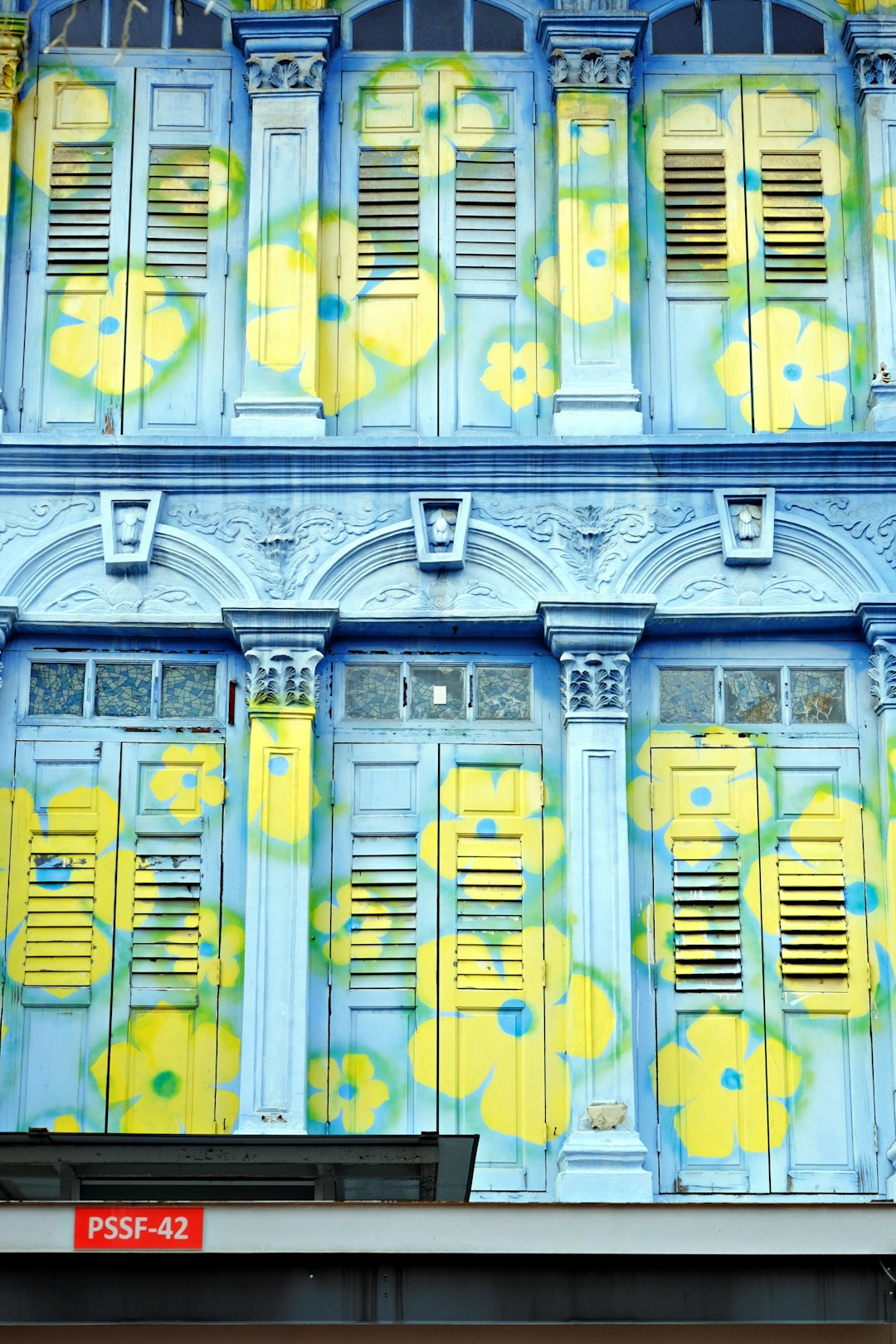 yellow and gray steel door