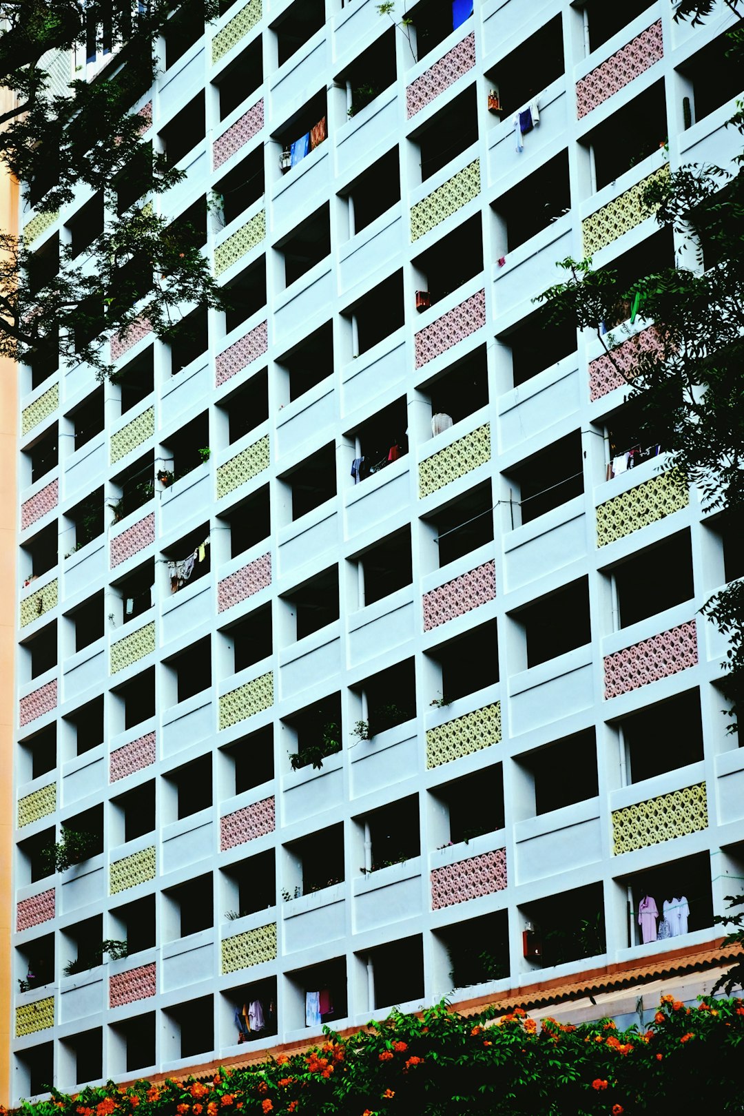 white and pink concrete building