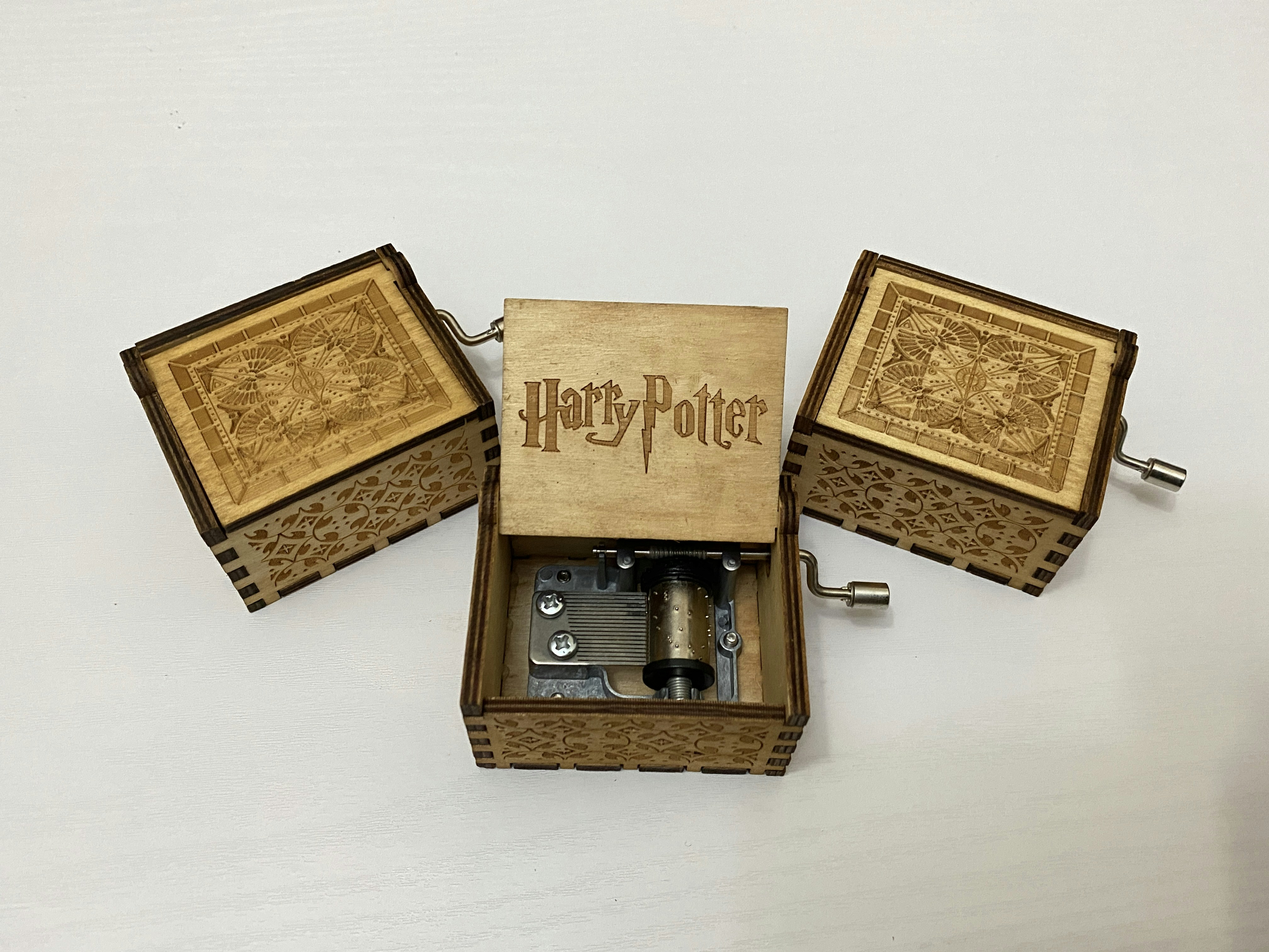 Wooden box with camera