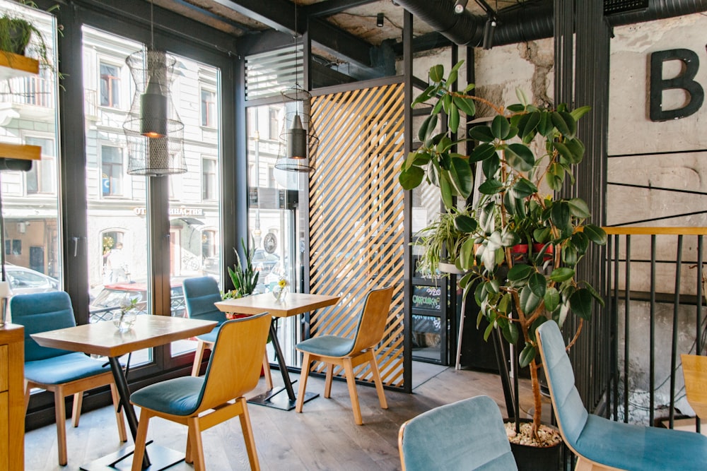 brown wooden table and chairs