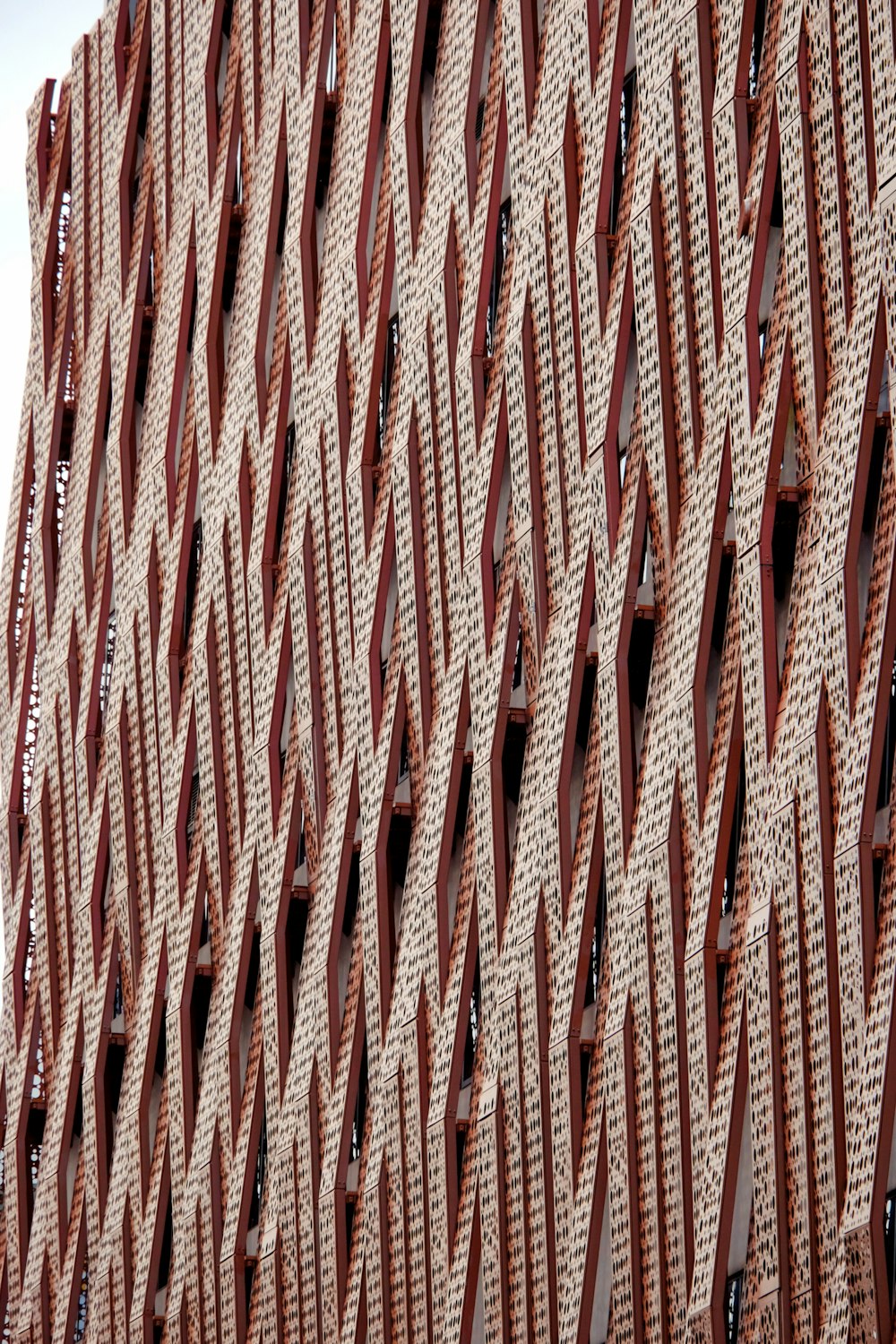 red and white woven textile