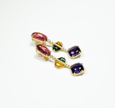 gold and purple beaded bracelet