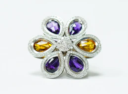 silver and purple star accessory