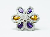 silver and purple star accessory