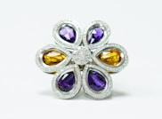 silver and purple star accessory