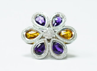 silver and purple star accessory