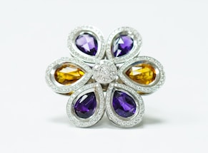 silver and purple star accessory