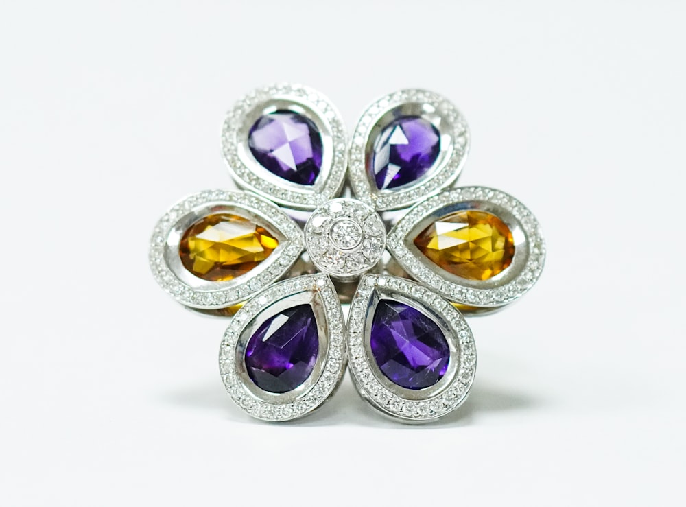 Antique estate ring with old-cut diamonds and detailed metalwork