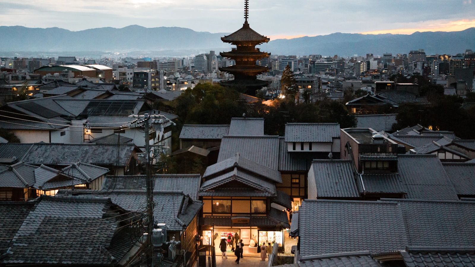 Kyoto rooftops and Yasaka Pagoda