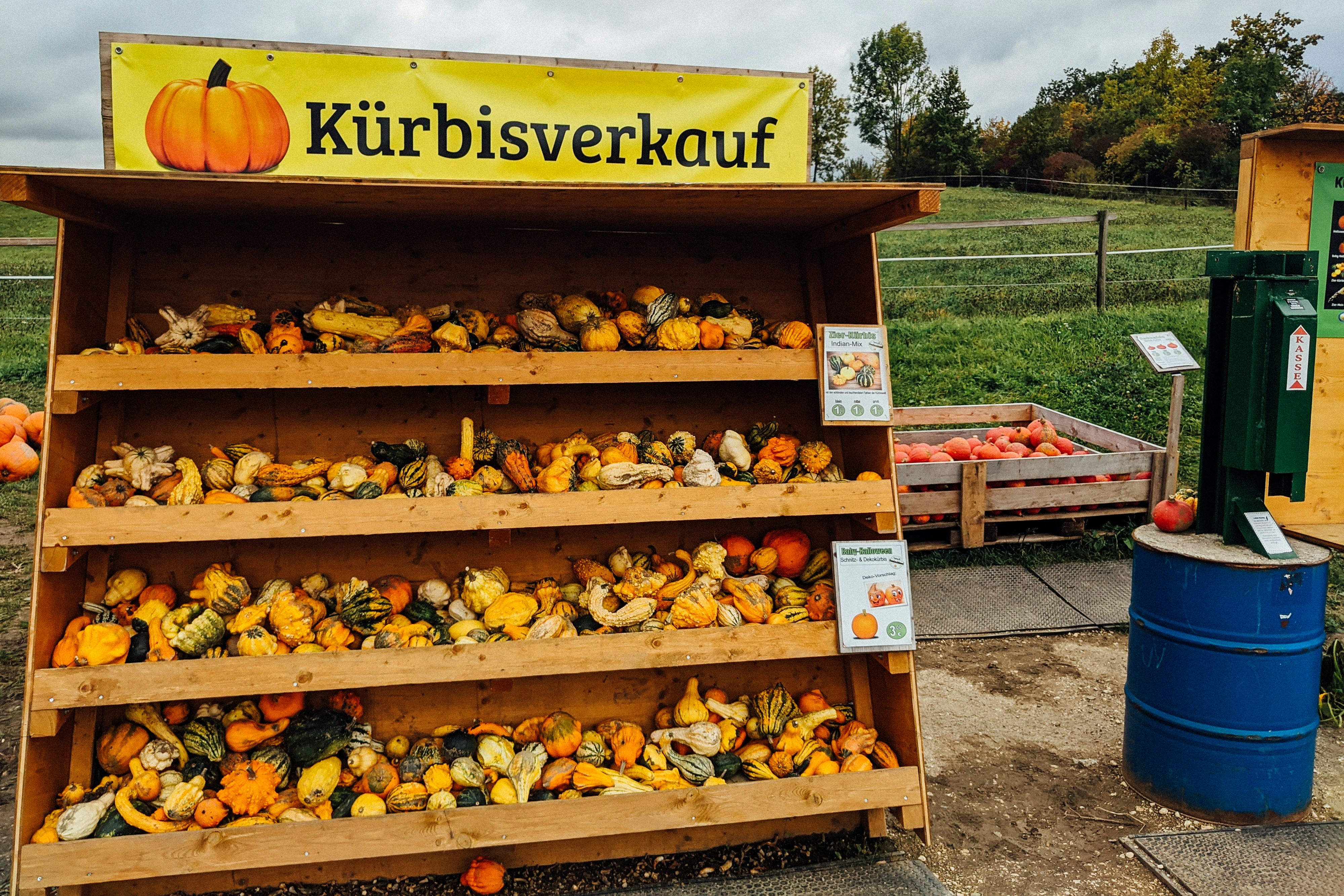 brown wooden food stall with yellow banana fruits