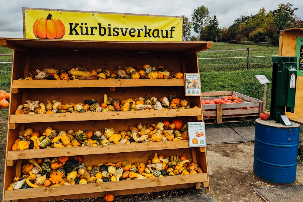 brown wooden food stall with yellow banana fruits