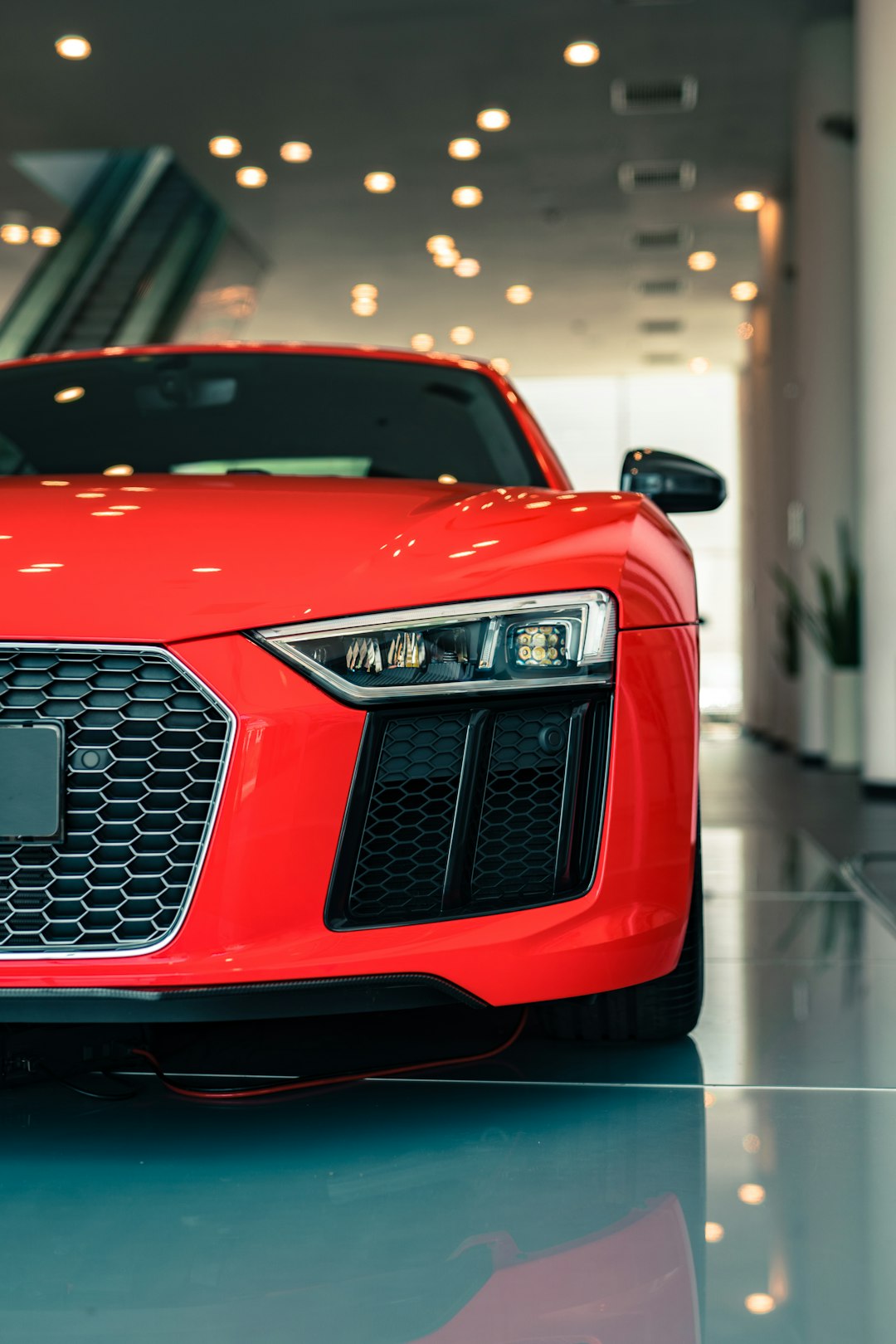red audi car in a room