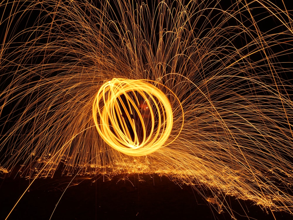 steel wool photography of fire