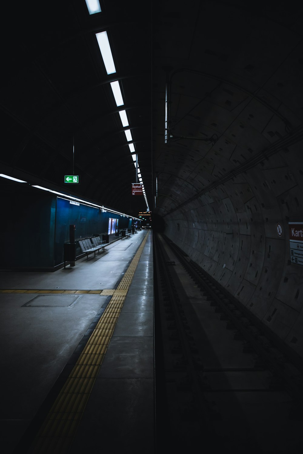 train station with green light