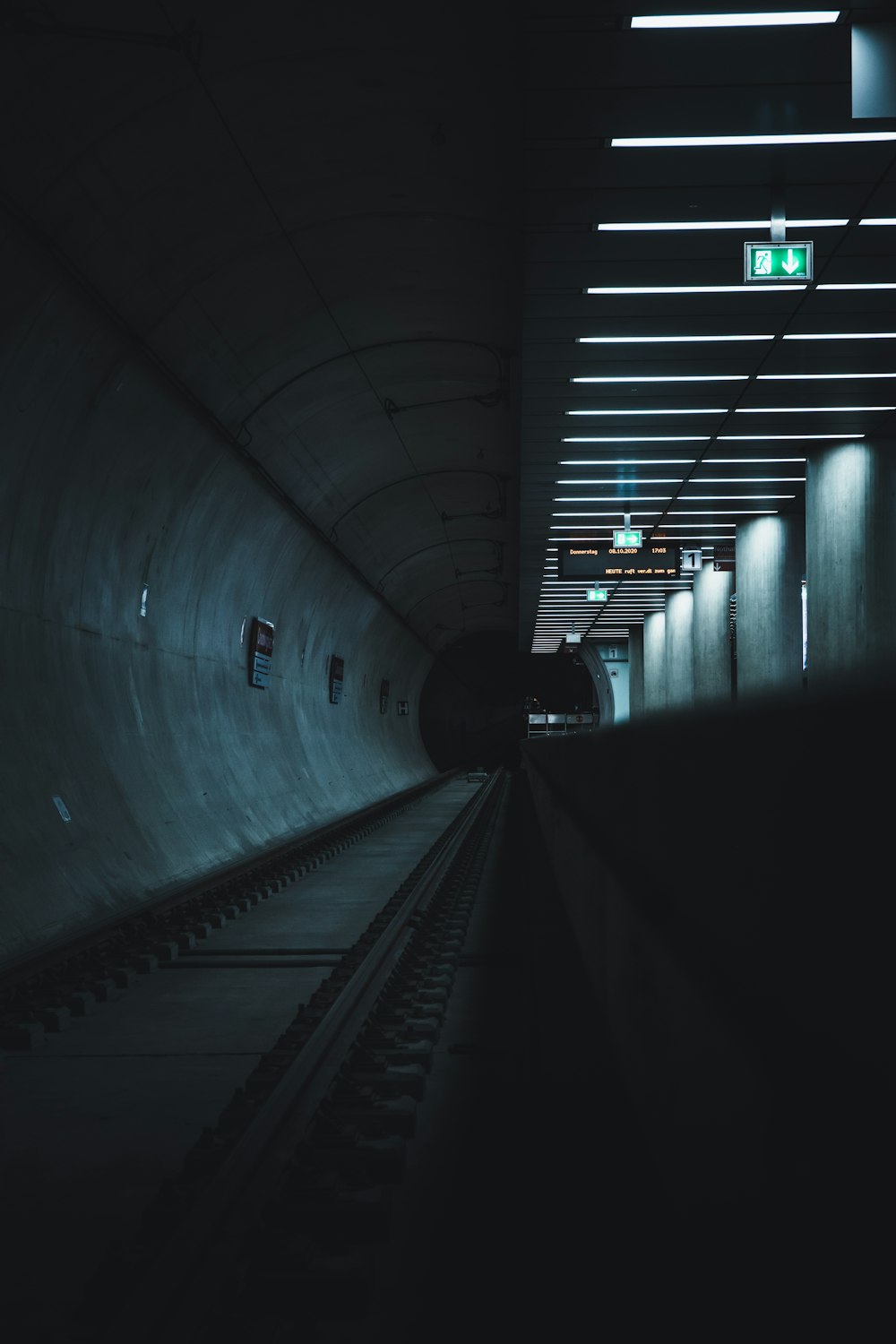 train station with white light