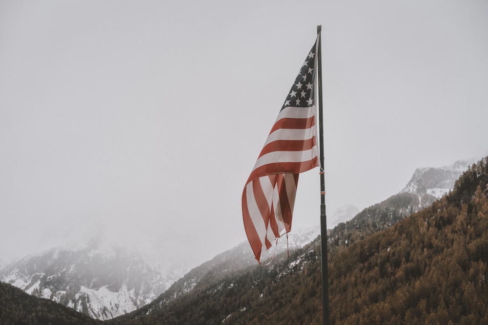 us a flag on pole