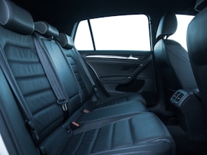 black car seat in car