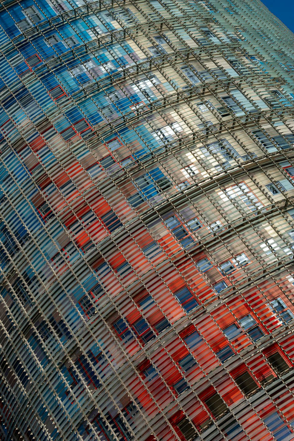 red blue and gray glass building