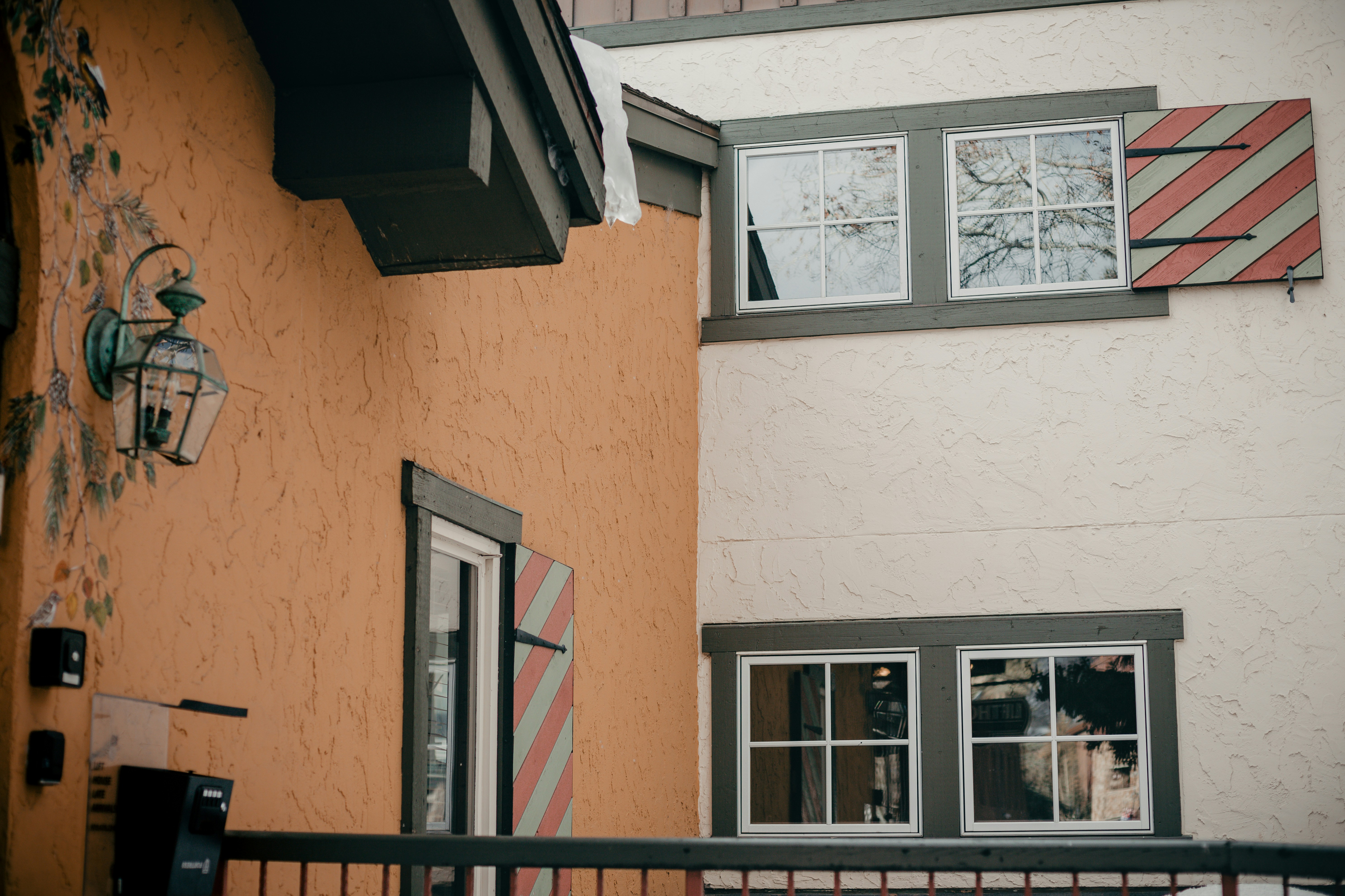 white wooden framed glass window