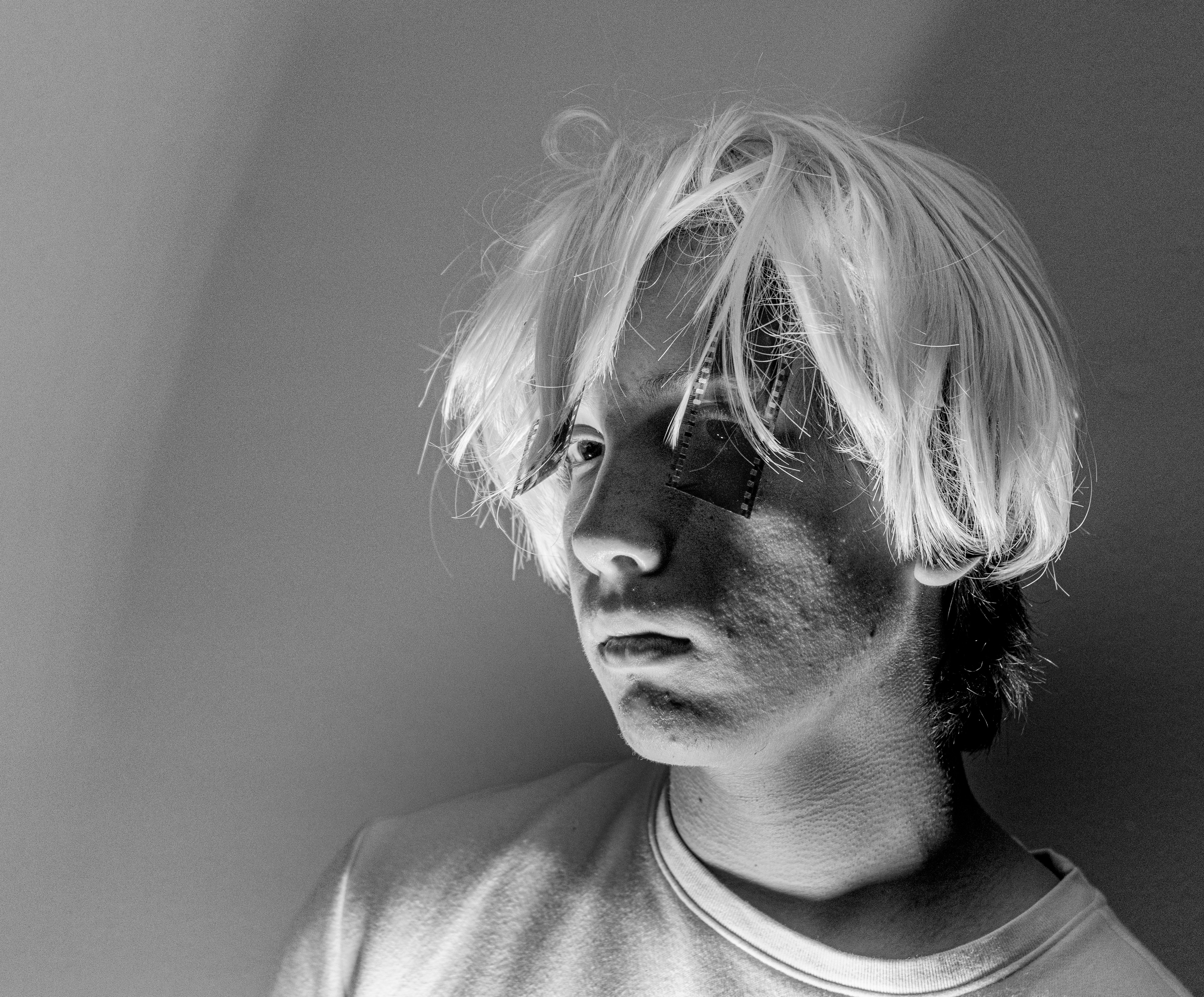 man in crew neck shirt