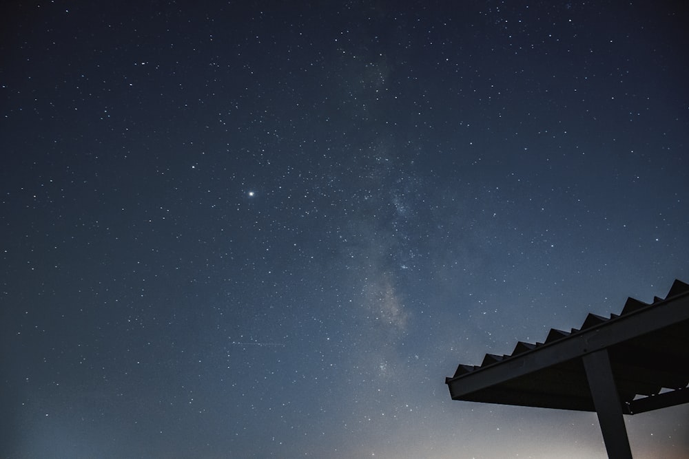 white and black house under blue sky during night time