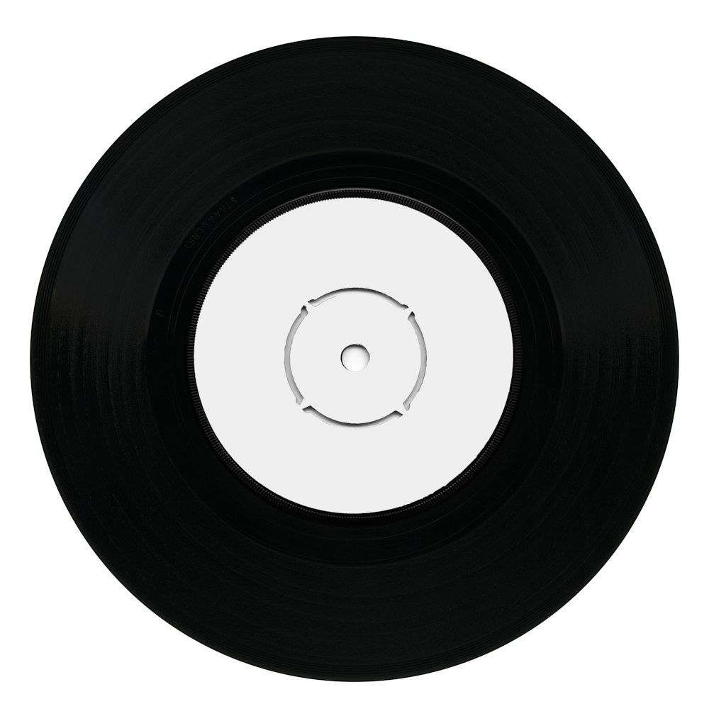 disque vinyle noir et blanc