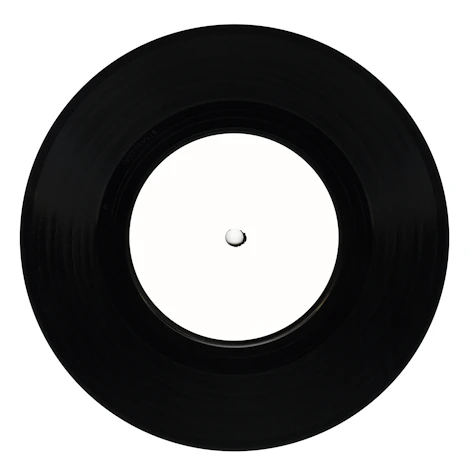 black vinyl record on white background