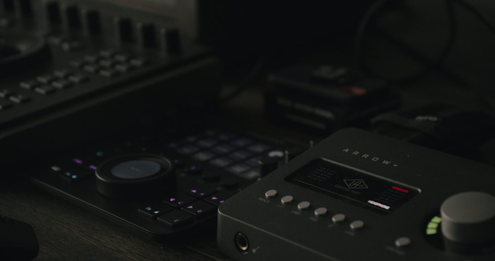 black and gray audio mixer