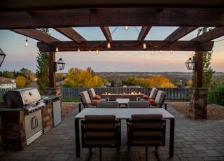 brown wooden table and chairs