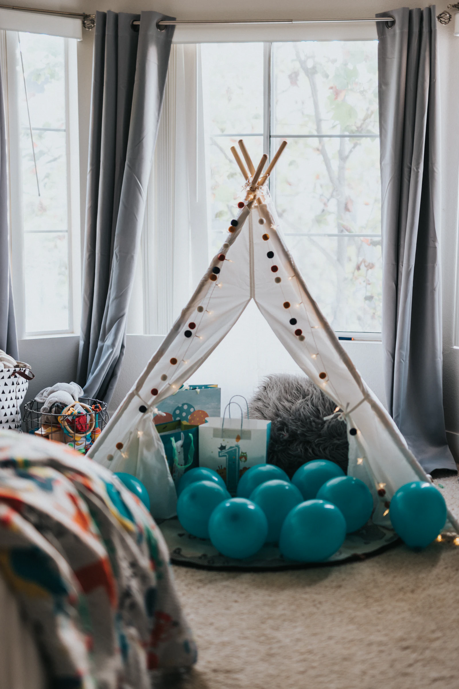 A decorated kids' birthday party