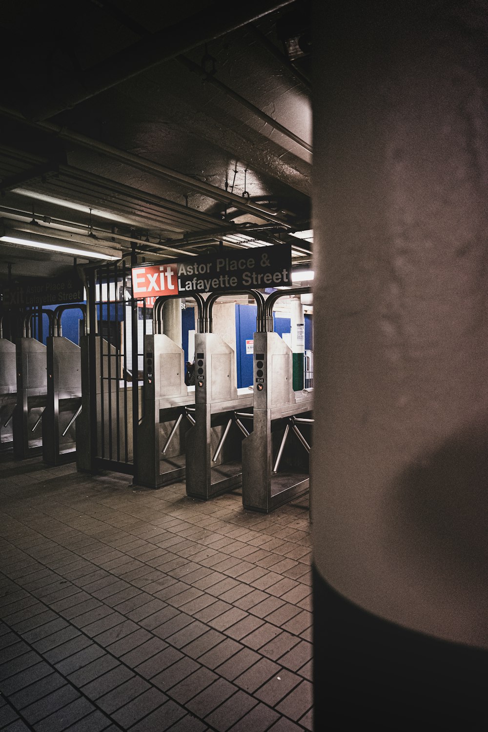 white and black train station