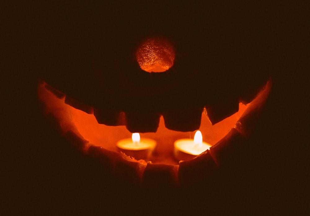 jack o lantern with light