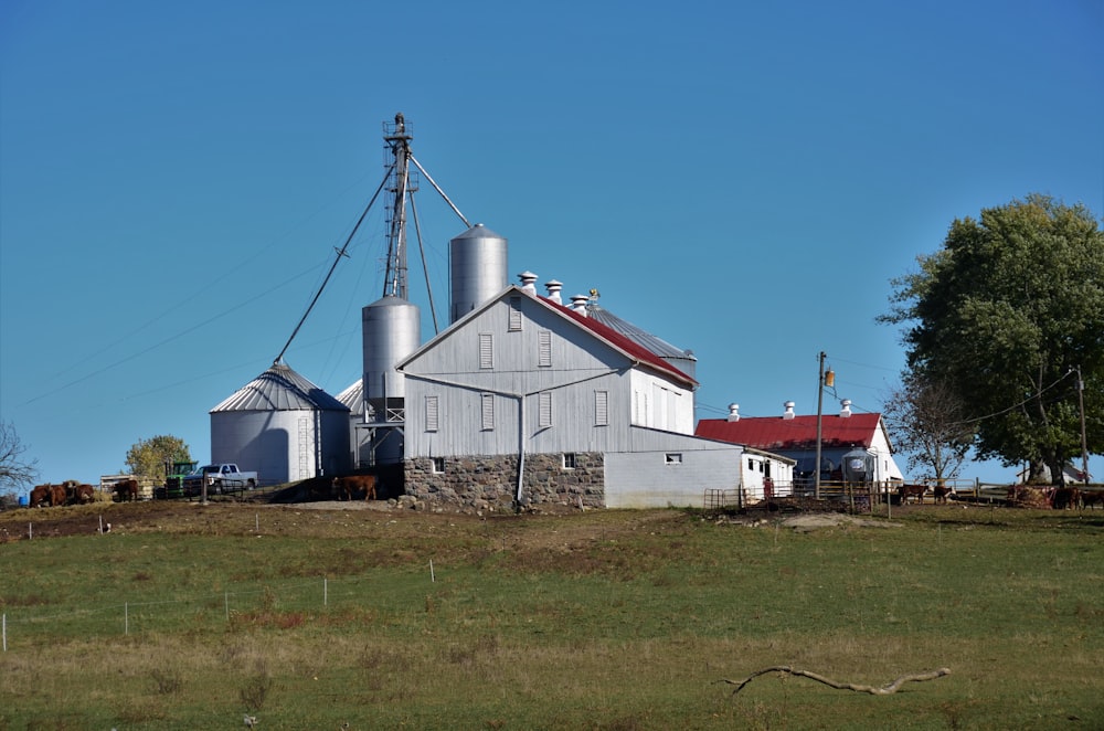 white and red house near green grass field during daytime