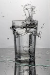 clear drinking glass with water