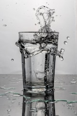 clear drinking glass with water