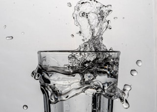 clear drinking glass with water