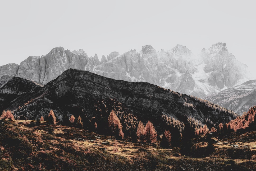 brown and white mountain under white sky during daytime