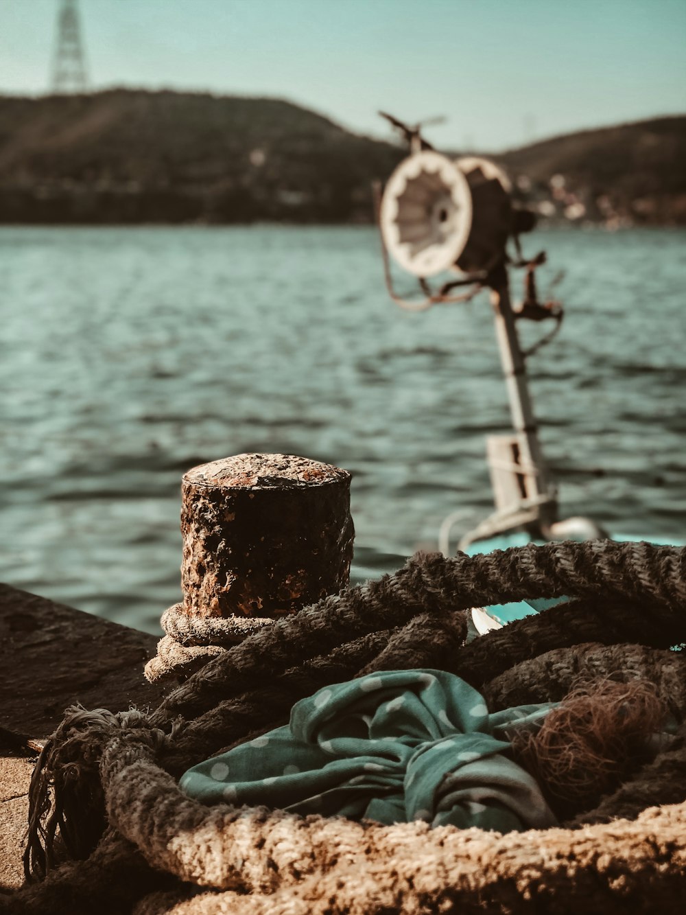 brown rope tied on brown wooden post