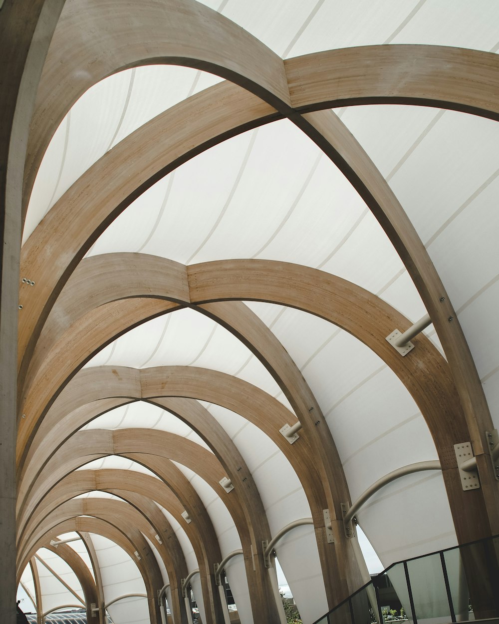 brown and white spiral ceiling