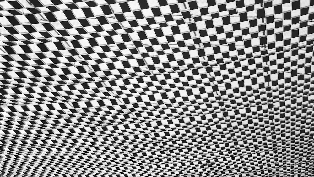 black and white checkered textile