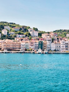 white and brown concrete buildings near body of water during daytime