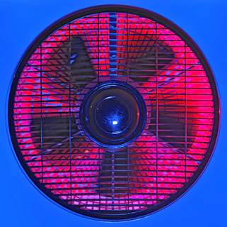 red and white box fan
