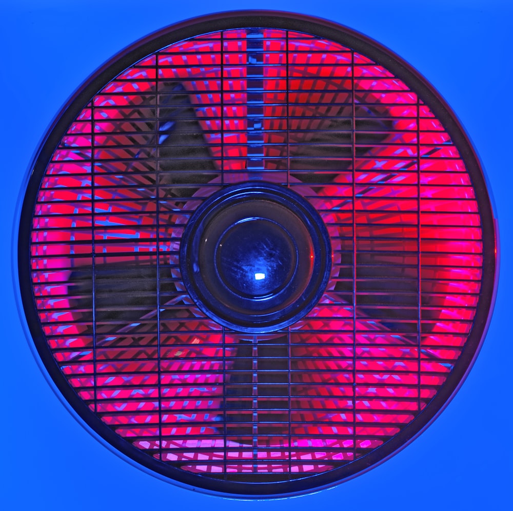 red and white box fan