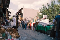 A bustling street market showcasing local products.