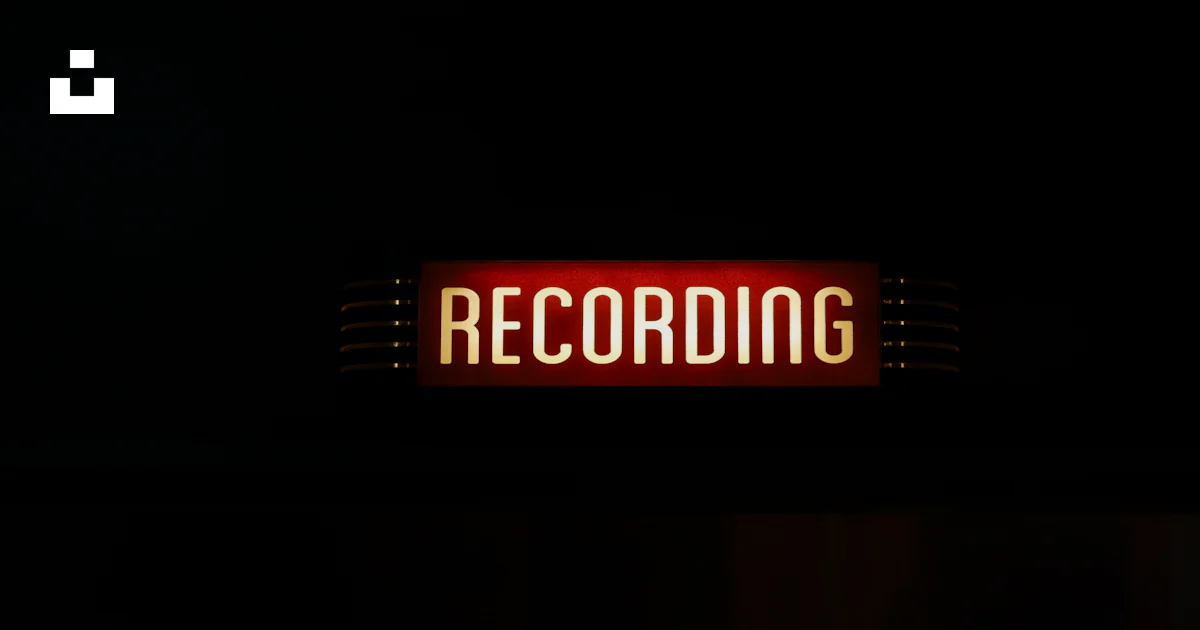 Red Recoding Light A red recording sign lit up in the dark photo – Free Audio Image on ...