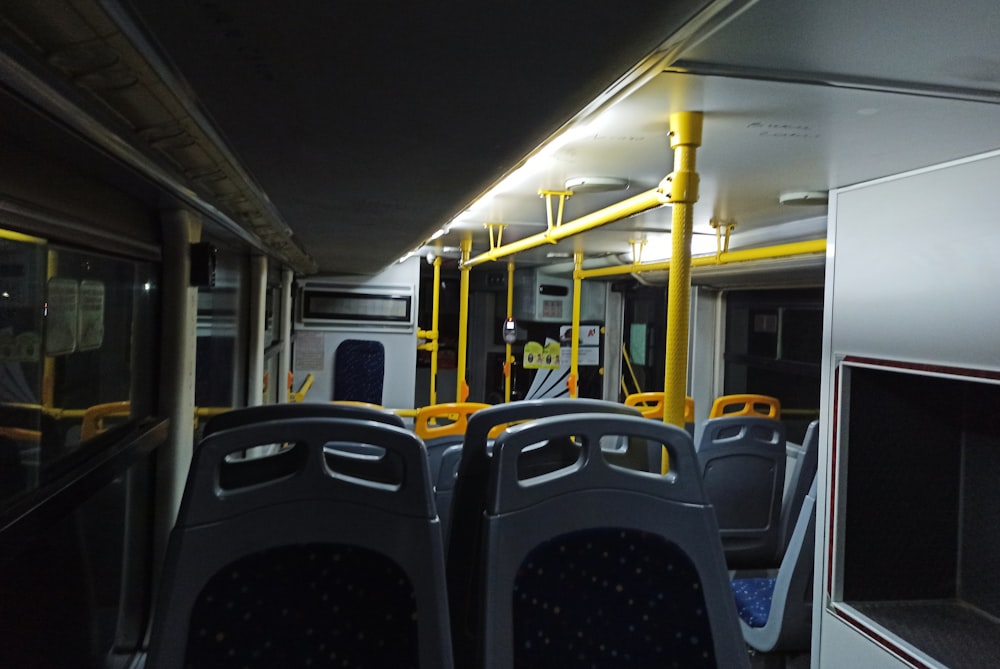 black and yellow bus seats