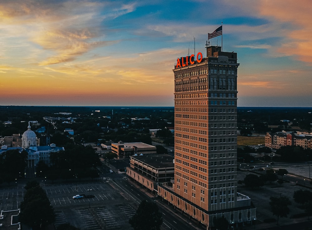 white concrete building during sunset