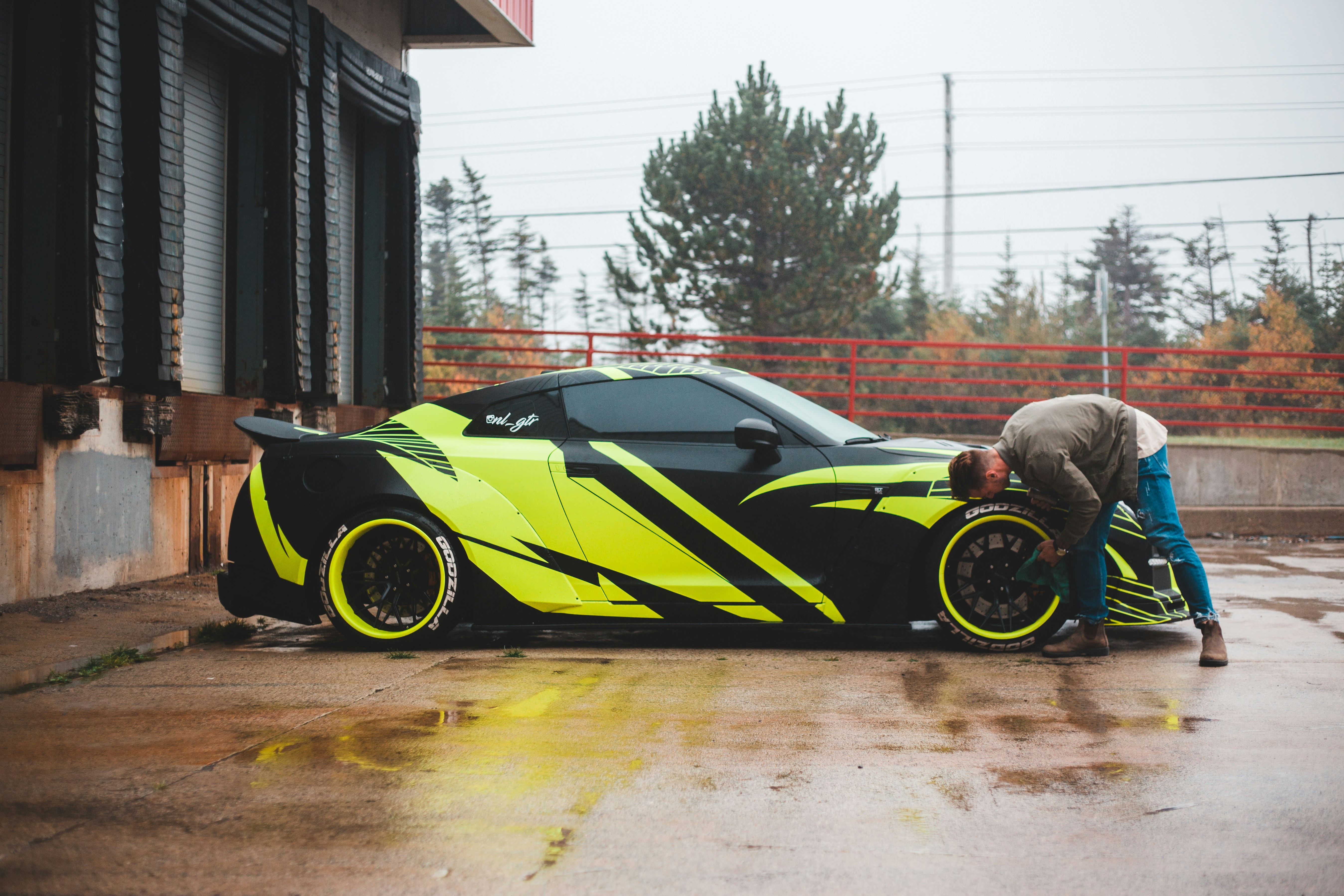 DIY vinyl wrap installation in progress