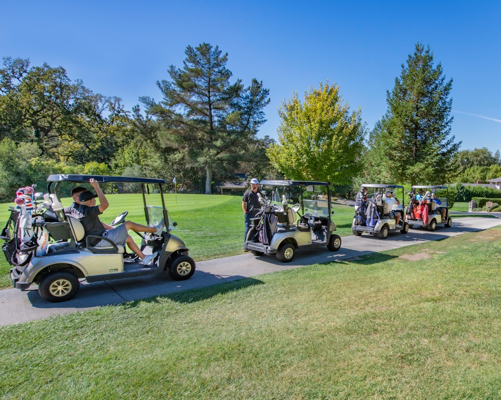 Follow the cart path.